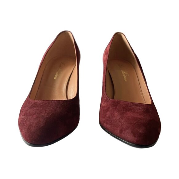 Brooks Brothers Women Burgundy Wine Suede Mid Heeled Pumps | Size 7 - Picture 4 of 10